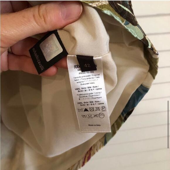 Roberto Cavalli Green Patterned Pencil Mini Skirt - Picture 6 of 10